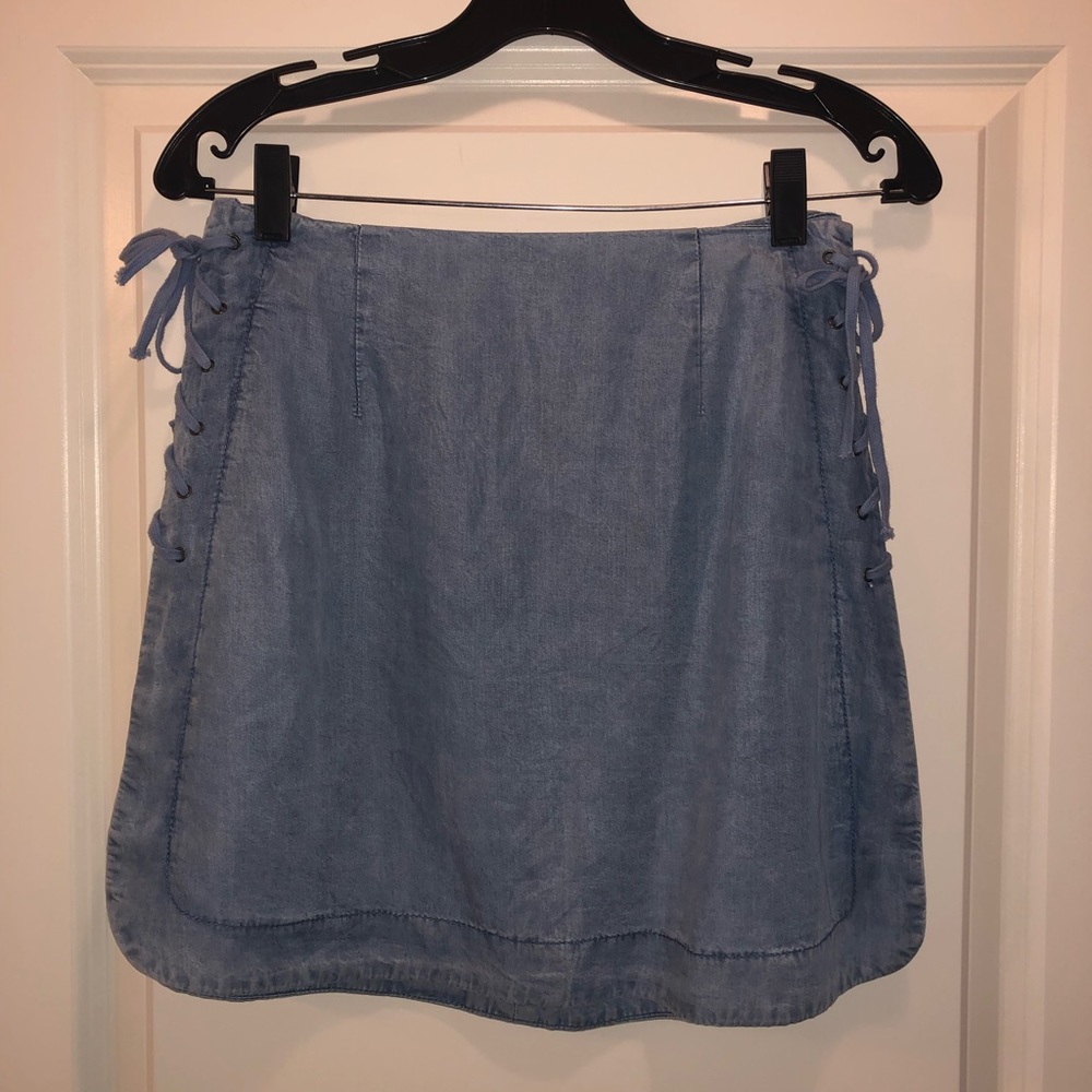 High waisted jean skirt